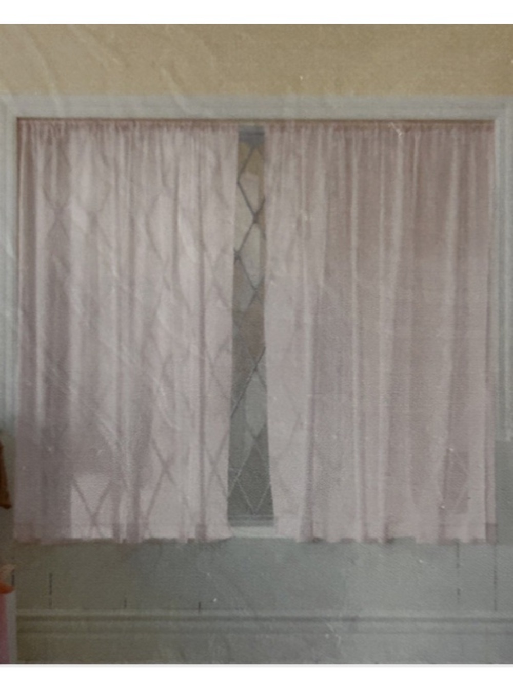 Simply Shabby Chic Set of Pink Cotton Window Sheers - Picture 3 of 4